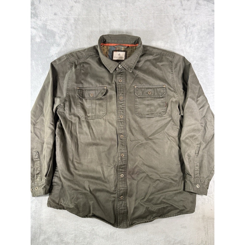 Legendary Whitetails Shirt Jacket Mens 2XT Green Journeyman Flannel Lined